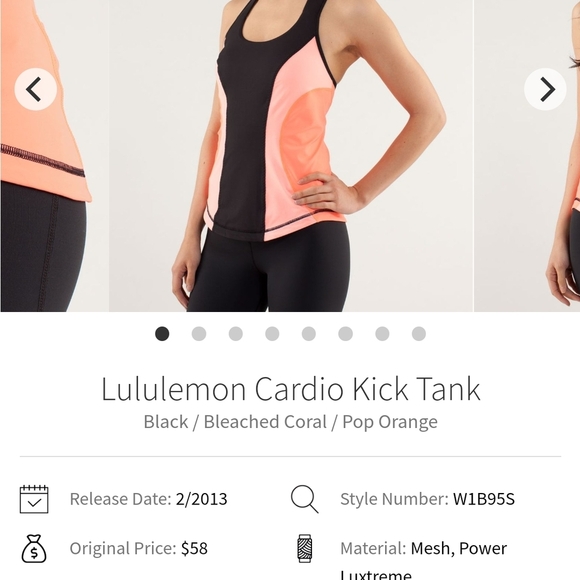 Lululemon Cardio Kick Black Pink Orange Racerback Tank Size 6 - Picture 13 of 14